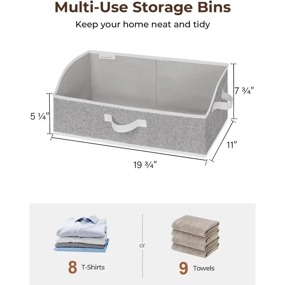 StorageWorks Closet Storage Bins, Trapezoid Organizer Box for Shelves, Fabric